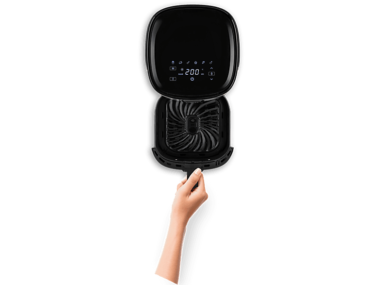 Freidora de aire - Ufesa Hawk, 1500 W, 6 l, 6 programas, Temporizador hasta 60 min, Función vapor, Negro