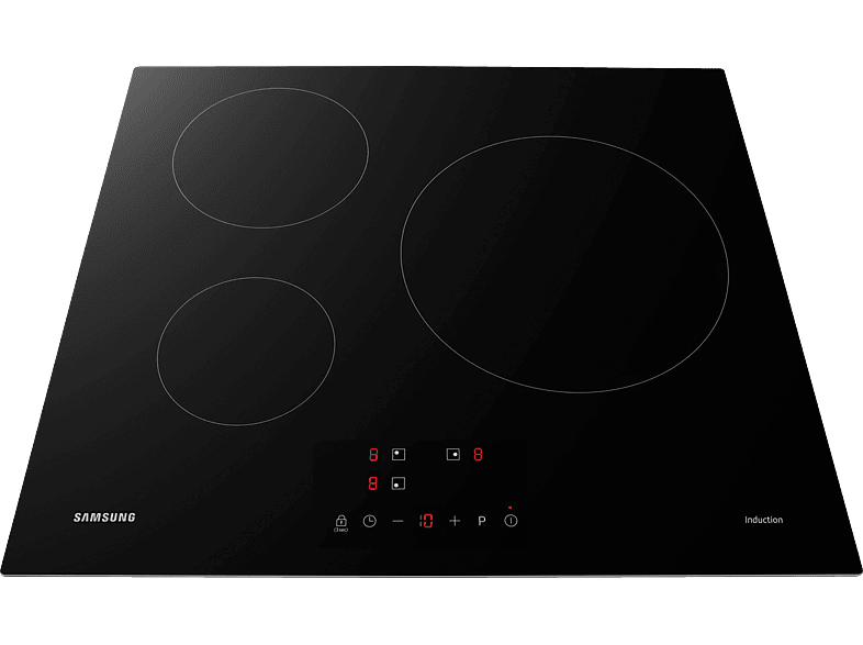 Placa inducción - Samsung NZ63M3NM1BB/UR,  3 zonas, 28cm, Power Boost, 59cm, Negro
