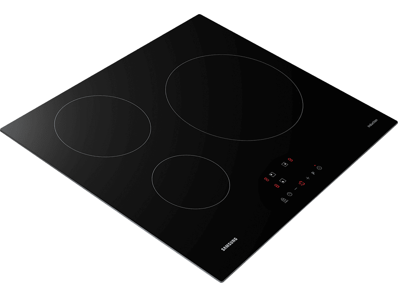 Placa inducción - Samsung NZ63M3NM1BB/UR,  3 zonas, 28cm, Power Boost, 59cm, Negro