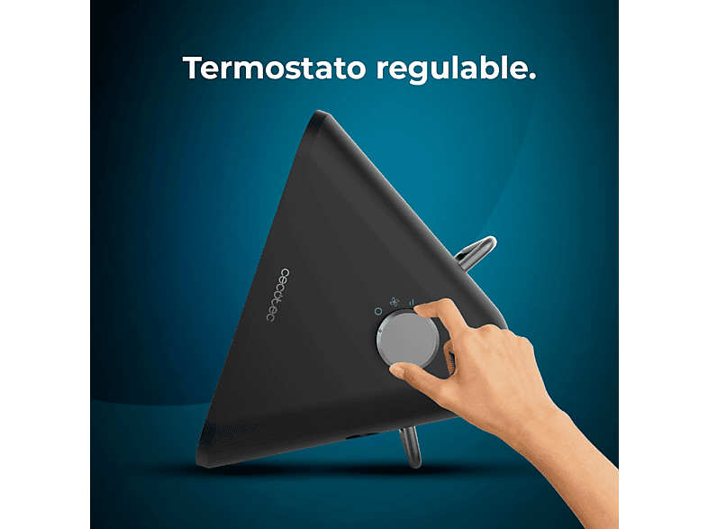 Calefactor - Cecotec ReadyWarm 1500 Max Ceramic Design Black, 1500 W, 3 modos, 15 m², Termostato regulable, Ligero, Black
