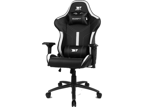 Silla gaming - Drift DR350, Polipiel, Reposabrazos 4D, Ruedas silenciosas, Inclinación, Blanco