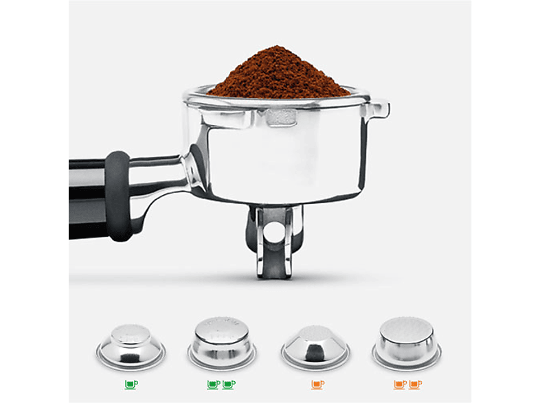 Cafetera superautomática - Sage SES876BST, 9 bar, 1850 W, 16 Tazas, Acero inoxidable negro