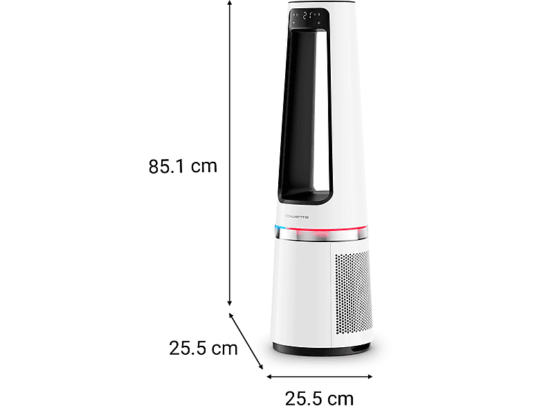 Purificador de aire - Rowenta Eclipse QU5060F, Ventilador y calefactor, 3 en 1, 2000W, 12 Velocidades, 8 m, 31 dB,  Modo día/noche, Silencioso, Blanco