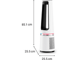 Purificador de aire - Rowenta Eclipse QU5060F, Ventilador y calefactor, 3 en 1, 2000W, 12 Velocidades, 8 m, 31 dB,  Modo día/noche, Silencioso, Blanco