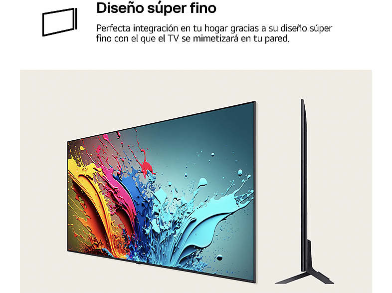 TV QNED 86 - LG 86QNED80T6A, UHD 4K, Procesador Inteligente 4K α5, Smart TV, DVB-T2 (H.265), Negro