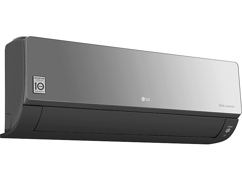 Aire acondicionado - LG MIRROR09UVN, Split 1x1, 2268 fg/h, WiFi, Inverter, Bomba de calor, Negro