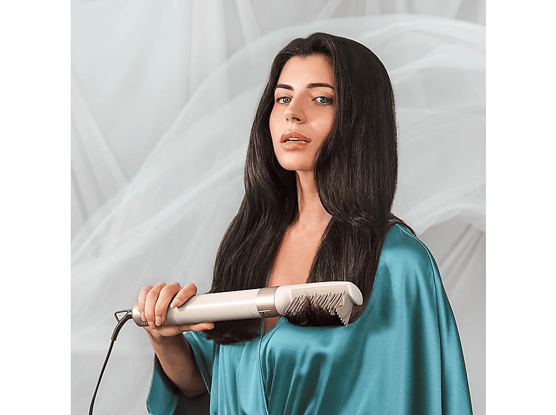 Moldeador - Cecotec Bamba CeramicCare 14in1 AirGlam Champagne, con tecnología Coanda, Cabezales con Revestimiento de Cerámica y Keratina, Champagne