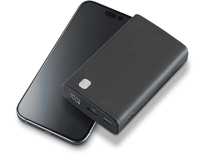 Powerbank - CelularLine PBDISPL01PD20000K, 20000 mAh, Negro