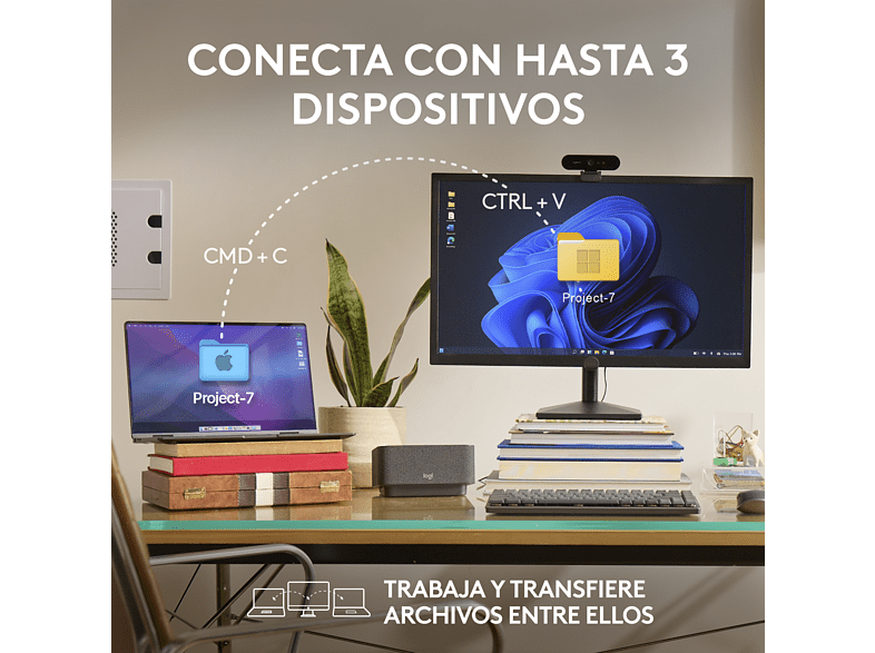 Ratón inalámbrico - Logitech MX Anywhere 3S, Inalámbrico, Bluetooth, 8000 ppp, Multiplataforma, Botones programables, Blanco