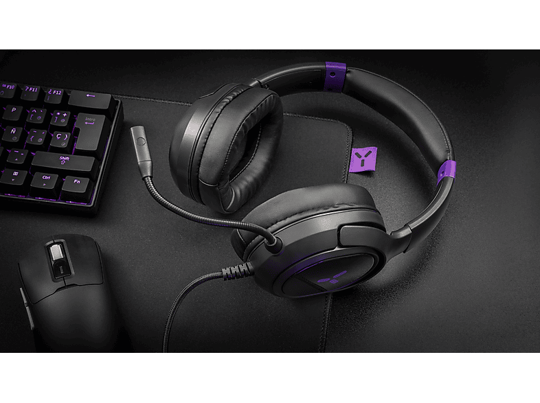 Auriculares gaming - Isy IGH-1100, Supraaurales, Cable, Micrófono Desmontable y Flexible, Negro