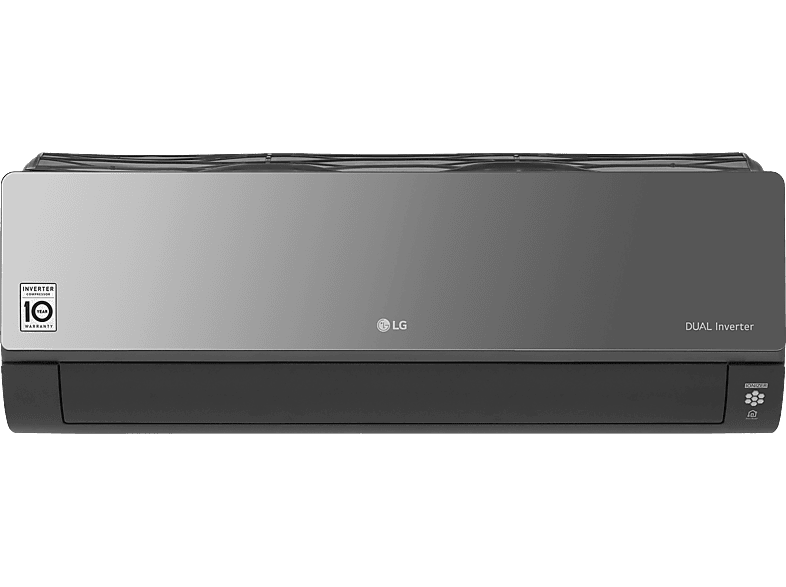 Aire acondicionado - LG MIRROR09UVN, Split 1x1, 2268 fg/h, WiFi, Inverter, Bomba de calor, Negro
