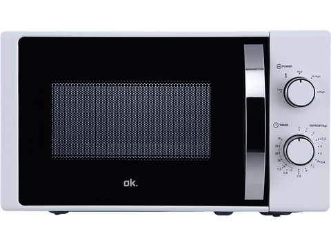 Microondas - OK OMW 2024-3 W, 700 W, 5 Niveles de Potencia, 20 l, Control Mecánico, Blanco