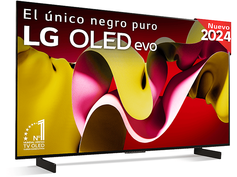 TV OLED 42 - LG OLED42C45LA, OLED 4K, Procesador Inteligente 4K α9 Gen7, Smart TV, DVB-T2 (H.265), Negro