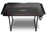 Mesa gaming - Drift DRDZ75, Acabado en fibra de carbono, Alfombrilla lavable, 113 x 60 x 75 cm, Negro