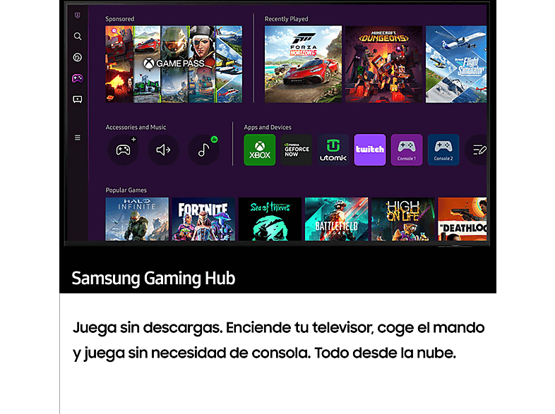 TV LED 65 - Samsung TU65CU7175UXXC, UHD 4K, Smart TV, PurColor, Object Tracking Sound Lite, Adaptive Sound, Motion Xcelerator, Negro