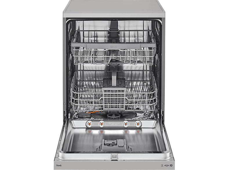 Lavavajillas - LG DF242FPS, Independiente, 14 programas, Lavado a vapor, 60 cm, Inox antihuellas