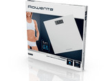 Báscula de baño - Rowenta Premiss BS1401V0, Peso máximo 150 kg, Vidrio Templado, Apagado Automático, Pantalla LCD, Diseño Extraplano, Blanco