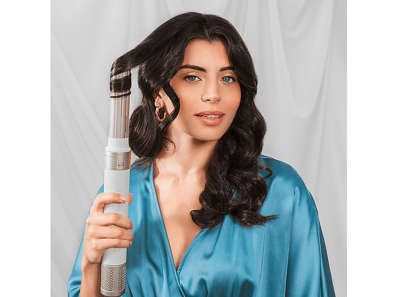 Moldeador - Cecotec Bamba CeramicCare 14in1 AirGlam Champagne, con tecnología Coanda, Cabezales con Revestimiento de Cerámica y Keratina, Champagne