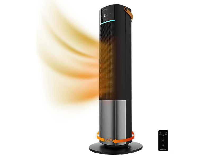 Calefactor - Cecotec ReadyWarm 2070 Max Ceramic Rotate Smart, 2000 W, 3 modos, 20 m², Oscilante, Termostato, Temporizador, Mando a distancia, Black