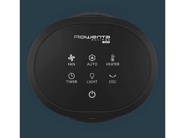 Purificador de aire - Rowenta Eclipse QU5060F, Ventilador y calefactor, 3 en 1, 2000W, 12 Velocidades, 8 m, 31 dB,  Modo día/noche, Silencioso, Blanco
