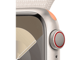 Apple Watch Series 9 (2023), GPS+CELL, 41 mm, Gesto de doble toque, Caja de aluminio blanco estrella, Correa Sport Loop blanco estrella