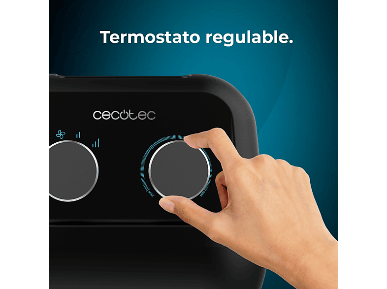 Calefactor - Cecotec ReadyWarm 1500 Max Ceramic Black, 1500 W, 3 modos, 15 m², Termostato regulable, Ligero, Black