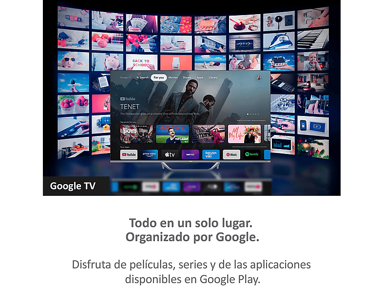 TV QLED 65 - Haier Q8 Series H65Q800UX, Smart TV (Google TV), HDR 4K, Direct LED, Dolby Atmos-Vision, Gaming 120 Hz, Negro