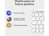 Teclado para tablet - Logitech Keys to Go 2 para iPad, Bluetooth, Accesos directos, Multidispositivo, Smart Actions, iPad, iPhone y Macbook, Blanco
