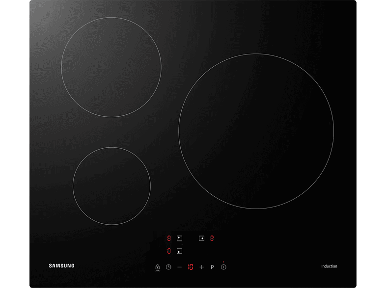 Placa inducción - Samsung NZ63M3NM1BB/UR,  3 zonas, 28cm, Power Boost, 59cm, Negro
