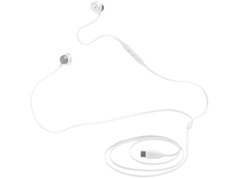 Auriculares de botón - JBL Tune 305C, Intraurales, Bluetooth, Con cable, Micrófono, White