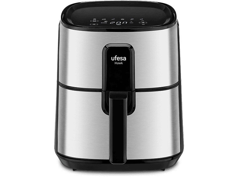 Freidora de aire - Ufesa Hawk, 1500 W, 6 l, 6 programas, Temporizador hasta 60 min, Función vapor, Negro