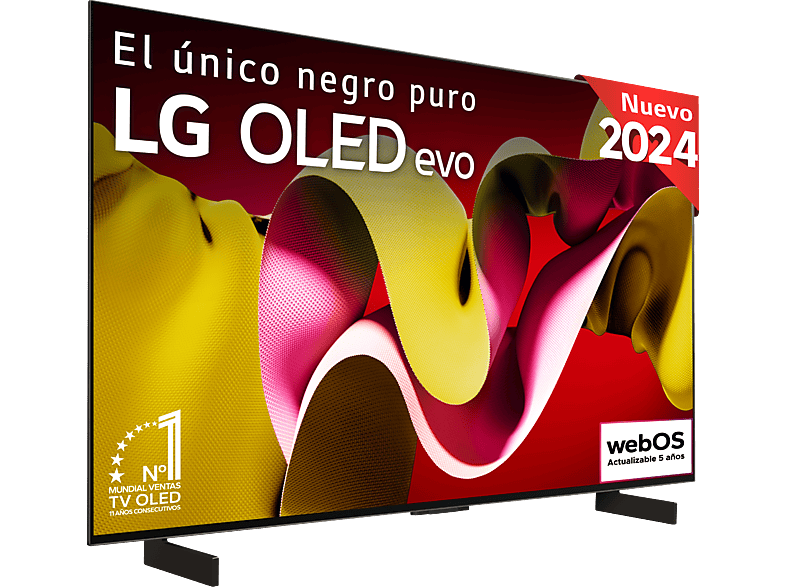 TV OLED 42 - LG OLED42C45LA, OLED 4K, Procesador Inteligente 4K α9 Gen7, Smart TV, DVB-T2 (H.265), Negro