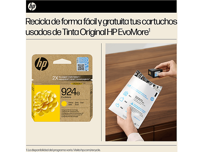Cartucho de Tinta Original HP EvoMore 924e amarilla