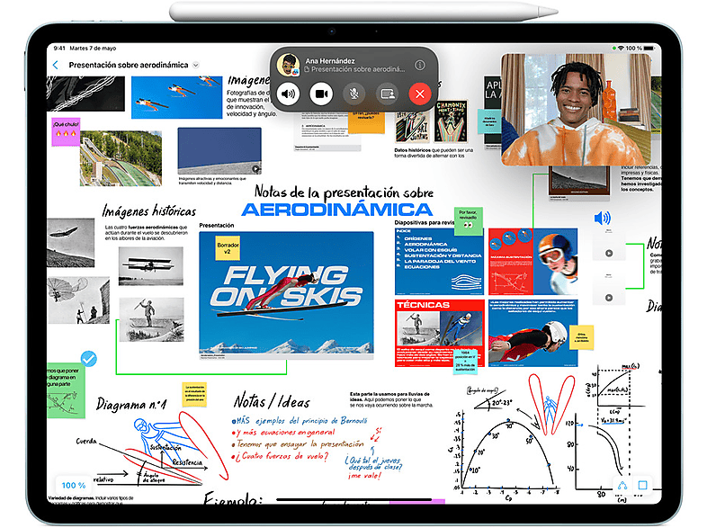 Apple Pencil Pro, Bluetooth, Compatible con iPad Pro 13 M4, iPad Pro 11 M4, iPad Air 13 M2, iPad Air 11 M2, Blanco