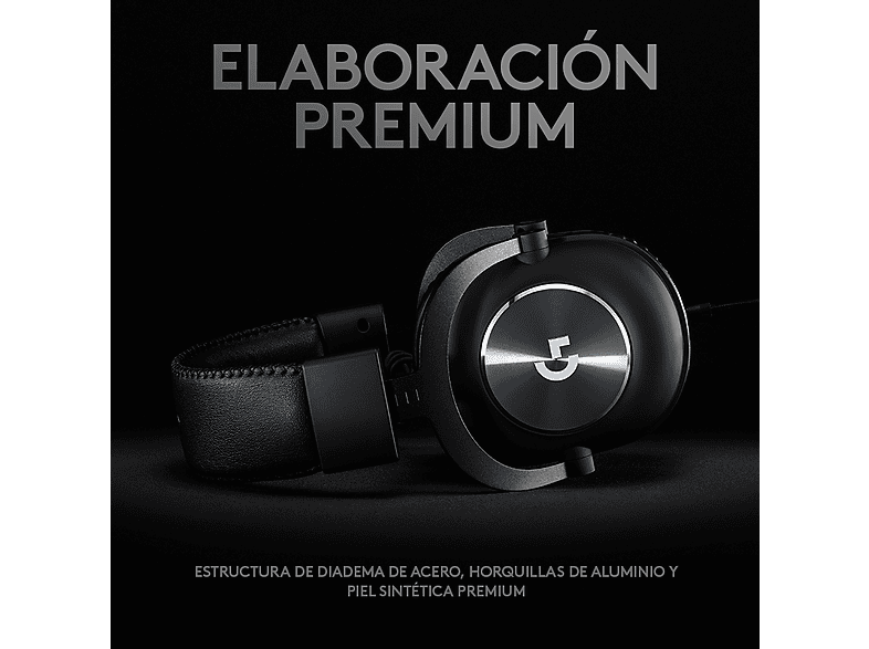 Auriculares gaming - Logitech G PRO X + HS STAND, Con cable, Micrófono BLUE VO!CE, Reducción de ruido, DTS HEADPHONE:X 2.0, Transductores 50 mm, Negro