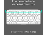 Teclado para tablet - Logitech Keys to Go 2 para iPad, Bluetooth, Accesos directos, Multidispositivo, Smart Actions, iPad, iPhone y Macbook, Blanco