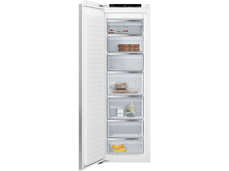 Congelador vertical - Siemens GI81NACE0, Serie IQ500, 212 l, 177.2 cm, No Frost, Cierre SoftClose, Sin panelar