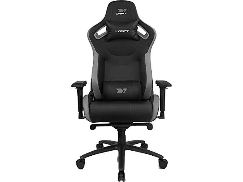 Silla gaming - Drift DR600, Reposabrazos 4D, Hasta 150 kg, Cojín cervical y lumbar, Reclinable, Gris