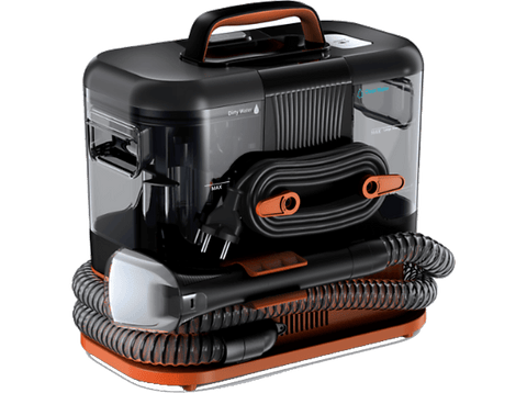 Aspirador sin bolsa - Rowenta Clean IT IN5011F0, 400 W, Tapicerías, Quitamanchas, Depósito 1.8L, Portátil, Ergonómico, Accesorios, Naranja