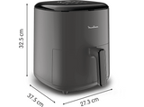 Freidora de aire - Moulinex Easy Fry Max 5L EZ245H,1500 W, 200 °C, 10 Programas, Tecnología Extra-Crisp, Temporizador, Panel Táctil LCD, Gris