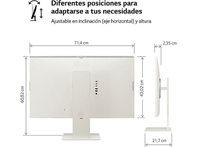Monitor - LG 32SR83U-W, 31.5, UHD 4K, 5 ms, 60 Hz, HDMI x2, Blanco