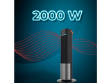 Calefactor - Cecotec ReadyWarm 2070 Max Ceramic Rotate Smart, 2000 W, 3 modos, 20 m², Oscilante, Termostato, Temporizador, Mando a distancia, Black