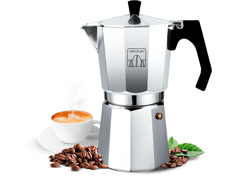 Cafetera tradicional - Cecotec Mokclassic 300 Shiny, 3 tazas, 150 ml, Aluminio fundido, Shiny