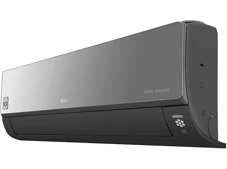 Aire acondicionado - LG MIRROR09UVN, Split 1x1, 2268 fg/h, WiFi, Inverter, Bomba de calor, Negro
