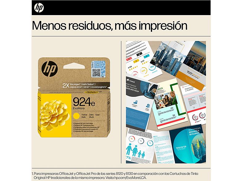 Cartucho de Tinta Original HP EvoMore 924e amarilla