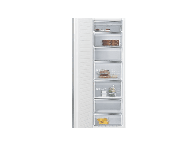 Congelador vertical - Siemens GI81NACE0, Serie IQ500, 212 l, 177.2 cm, No Frost, Cierre SoftClose, Sin panelar