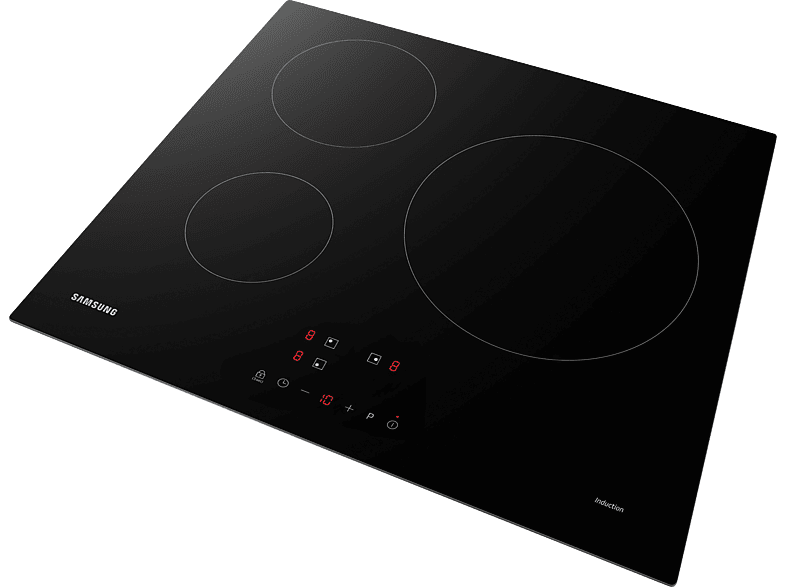 Placa inducción - Samsung NZ63M3NM1BB/UR,  3 zonas, 28cm, Power Boost, 59cm, Negro