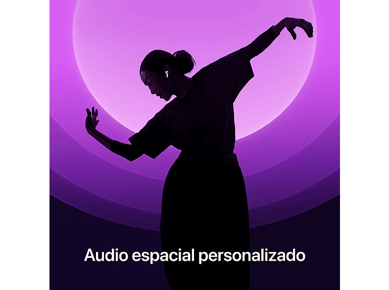 Apple AirPods 4 (2024 4ª gen), Inalámbricos, Bluetooth®, Estuche de carga inalámbrico, Chip H2, Siri, USB-C, Blanco