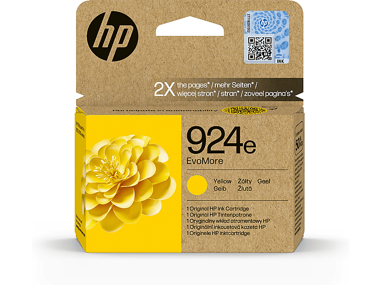 Cartucho de Tinta Original HP EvoMore 924e amarilla
