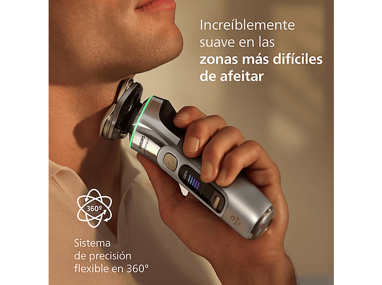 Afeitadora - Philips i9000 Prestige Ultra XP9404/46, Afeitado en seco/mojado con tecnología SkinIQ Pro, Sensor IA de presión y control, App smartphone
